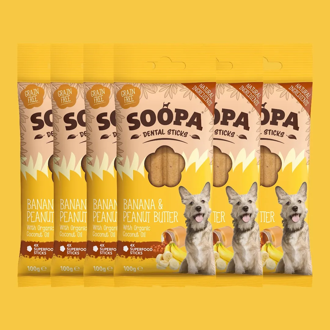Banana & Peanut Butter Dental Sticks